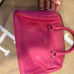 Saint Laurent Hot Pink Leather Satchel with Gold Hardware